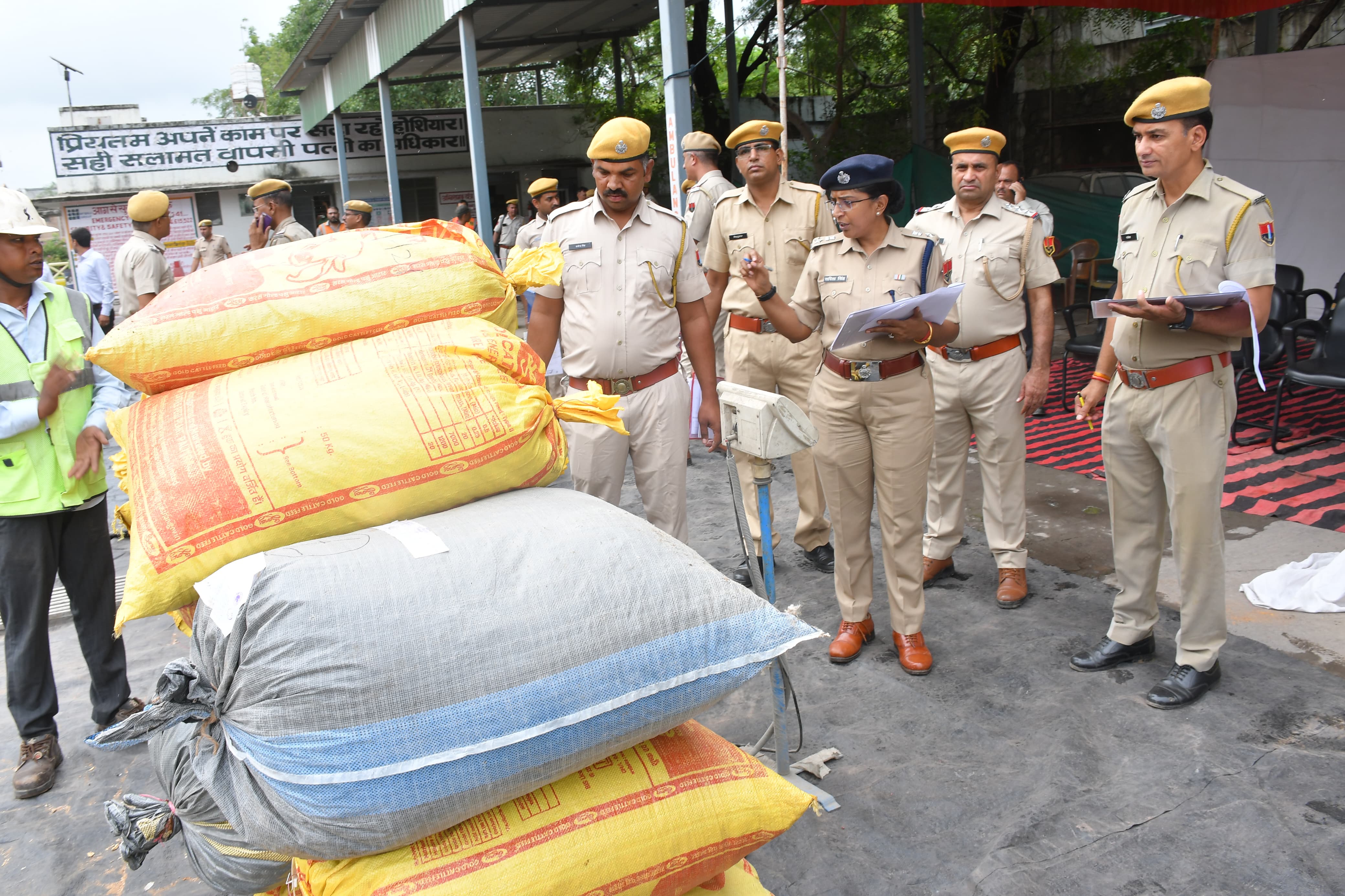 चित्तौड़गढ़ - 16 पुलिस थानों के 38 प्रकरणों में जब्तशुदा डोडा-चूरा और गांजा को पुलिस ने किया नष्ट