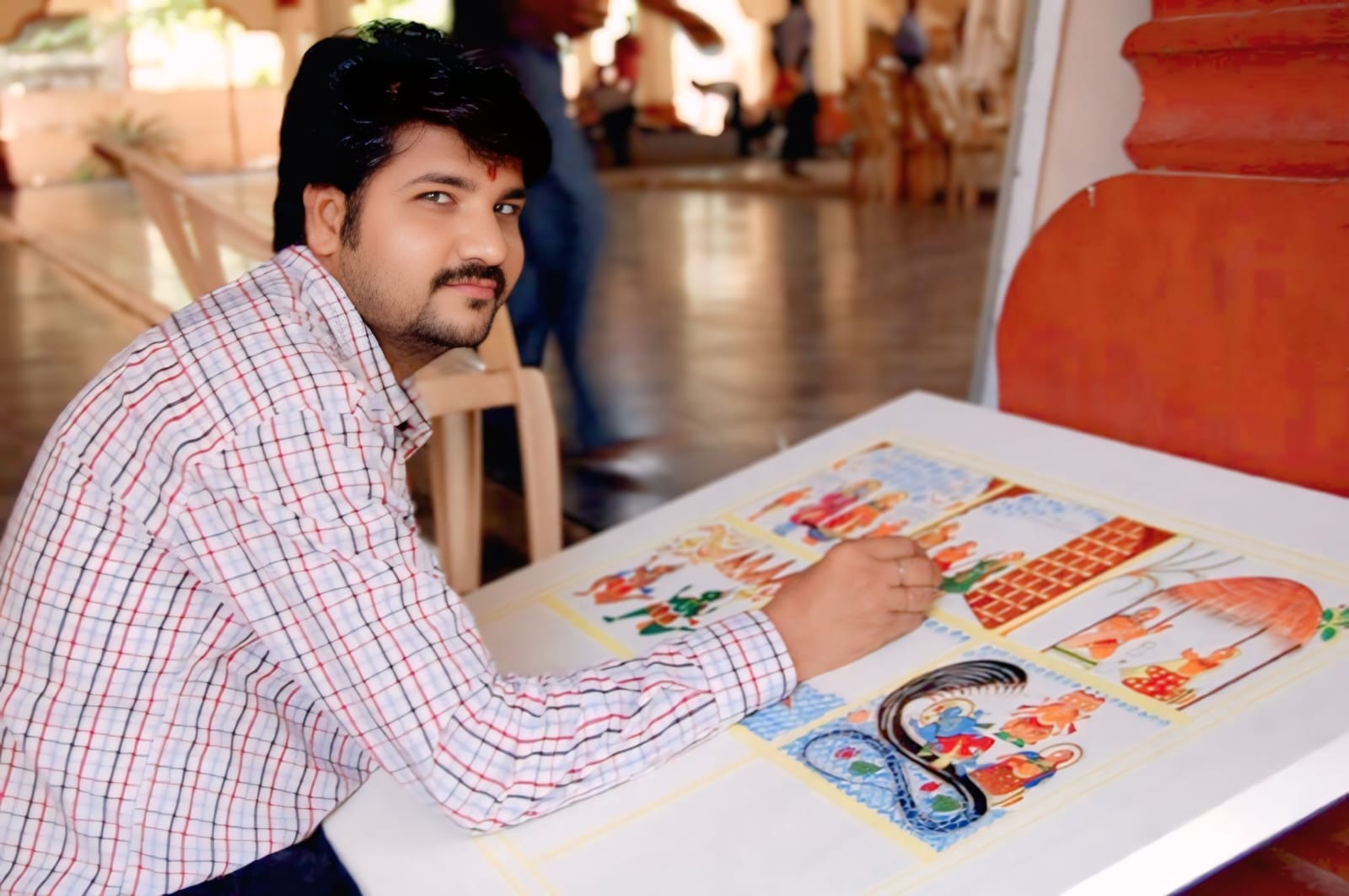 चित्तौड़गढ़  / भीलवाड़ा -  भीलवाड़ा - राजस्थान की फड़ लोककला में तकनीकी क्रांति, अब हर चित्र कहेगा अपनी कहानी