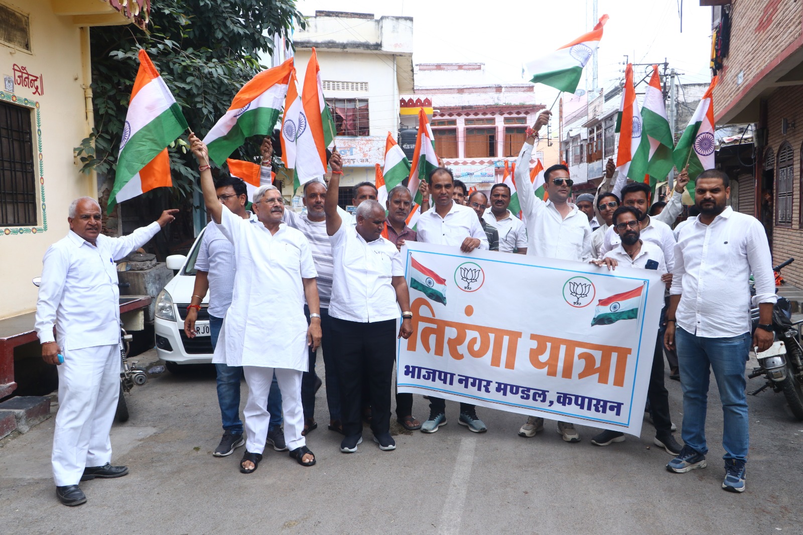चित्तौड़गढ़ / कपासन - नगर मंडल ने निकाली तिरंगा यात्रा