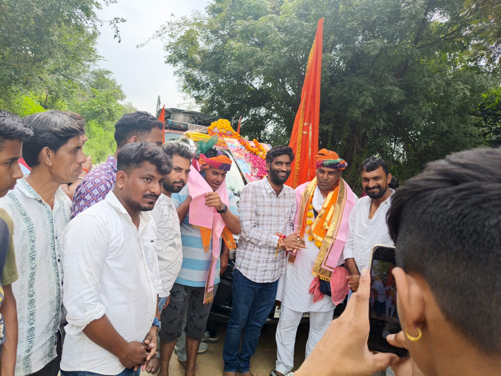 चित्तौड़गढ़ - मध्यप्रदेश की धार्मिक जल कलश यात्रा का किया स्वागत