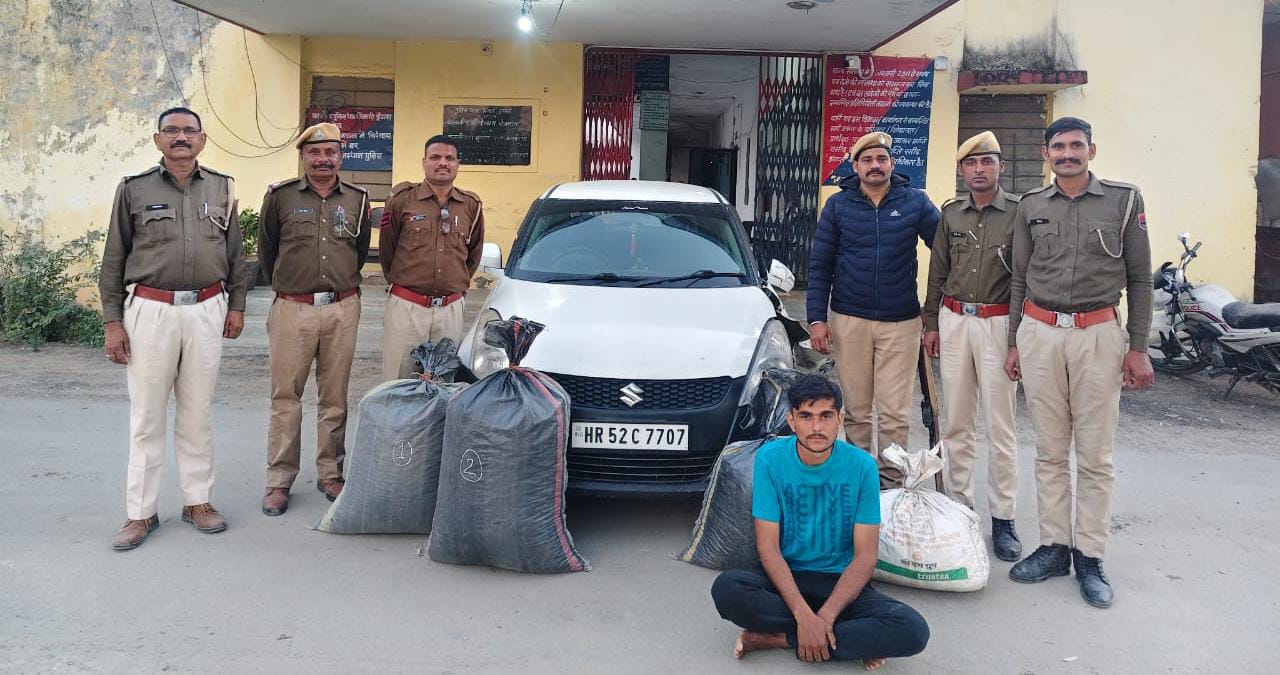 चित्तौड़गढ़ / डूंगला - डूंगला पुलिस की कार्रवाई, 45 किलो से अधिक डोडा चूरा बरामद, कार सहित एक तस्कर गिरफ्तार