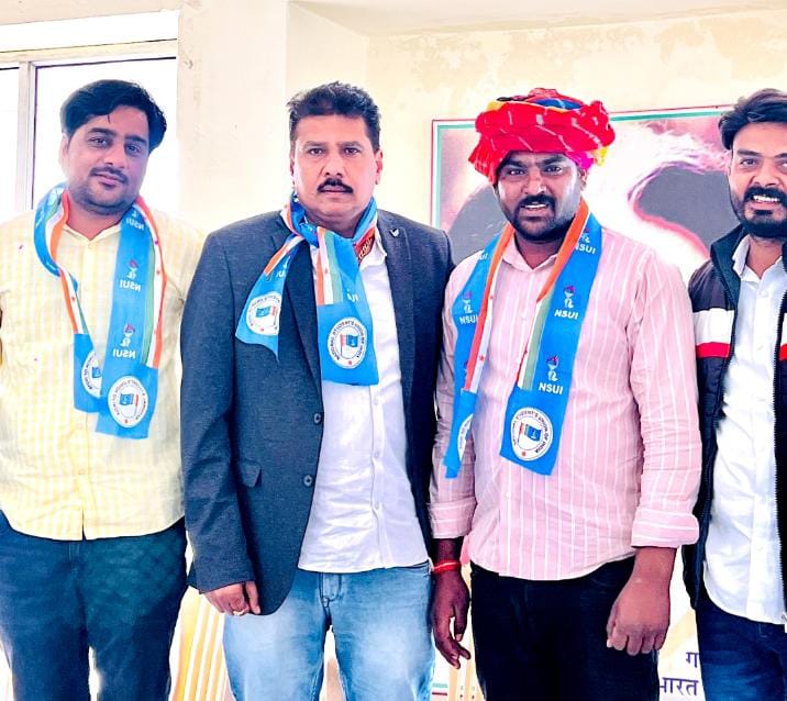 चित्तौड़गढ़ / बस्सी - एनएसयूआई की नव नियुक्त जिला कार्यकारिणी का चित्तौड़गढ़ में किया स्वागत