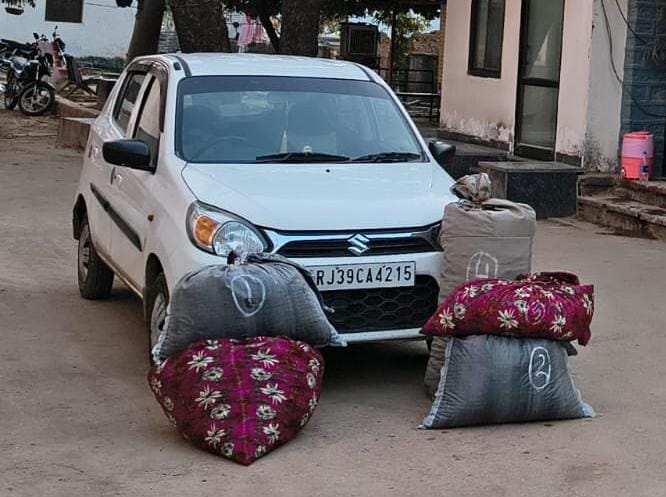 चित्तौड़गढ़ / बेंगू - कार से 41 किलो से अधिक डोडाचूरा के साथ एक आरोपी गिरफ्तार