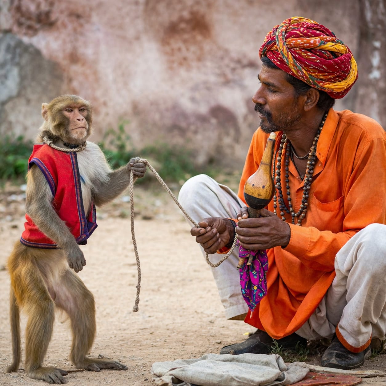 चित्तौड़गढ़ - अजब बेबसी..बंदर और मदारी की रस्साकशी....!